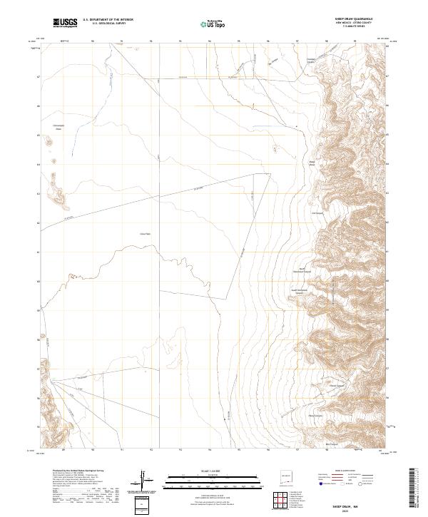 US Topo 7.5-minute map for Sheep Draw NM