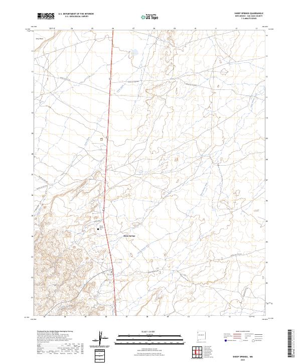 US Topo 7.5-minute map for Sheep Springs NM