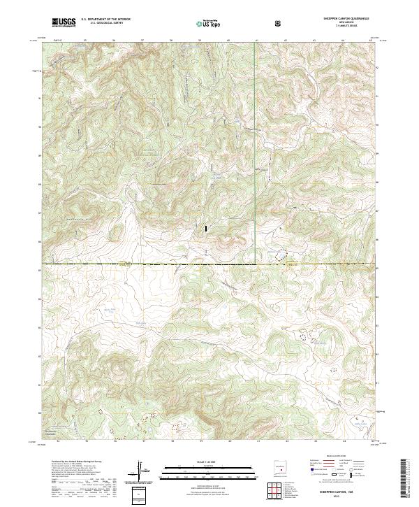 US Topo 7.5-minute map for Sheeppen Canyon NM