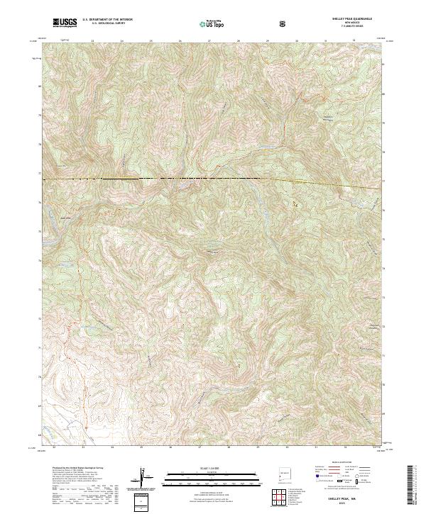 US Topo 7.5-minute map for Shelley Peak NM