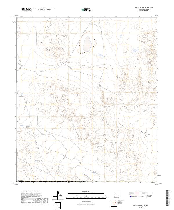US Topo 7.5-minute map for Shiloh Hills SE NMTX
