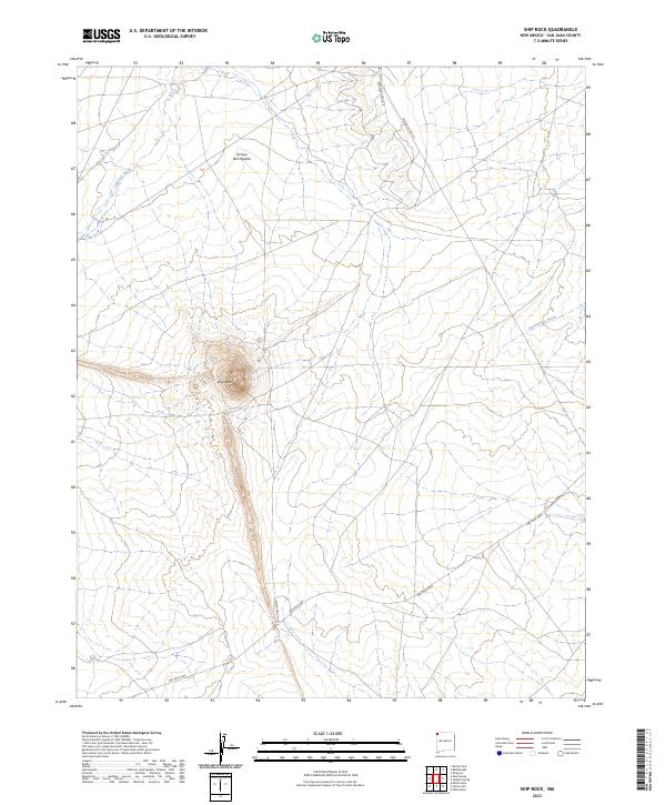 US Topo 7.5-minute map for Ship Rock NM