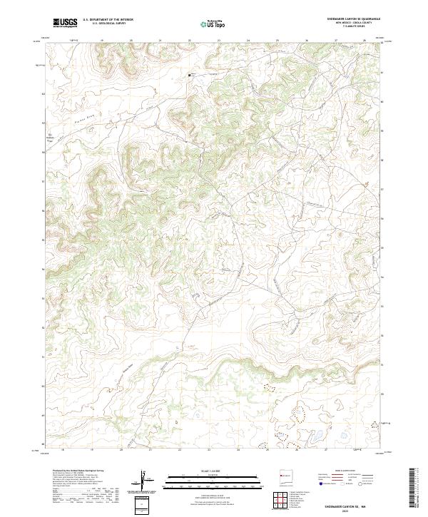 US Topo 7.5-minute map for Shoemaker Canyon SE NM