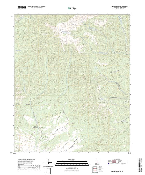 US Topo 7.5-minute map for Sierra Blanca Peak NM