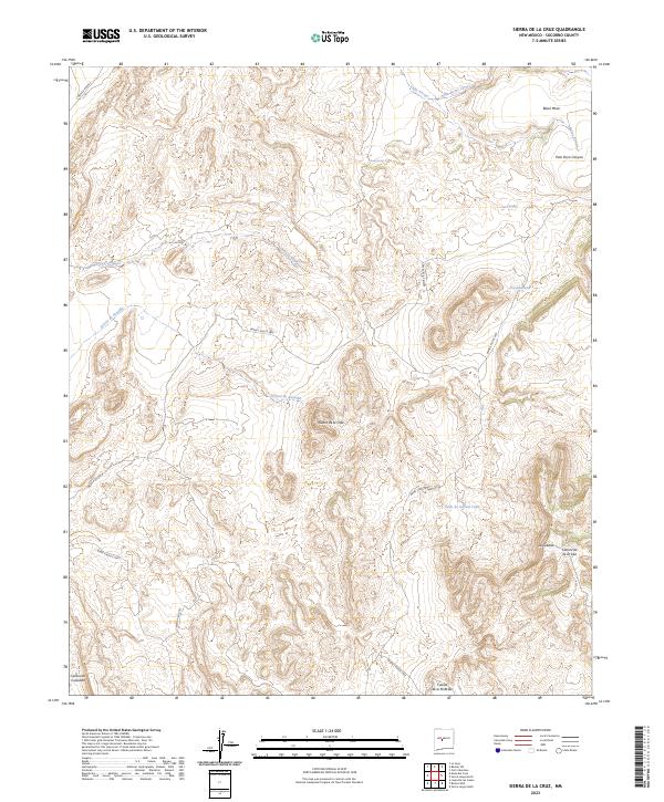 US Topo 7.5-minute map for Sierra De La Cruz NM