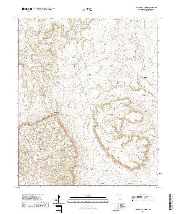 US Topo 7.5-minute map for Sierra Larga North NM