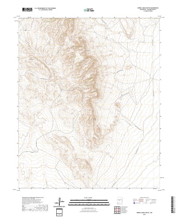 US Topo 7.5-minute map for Sierra Larga South NM