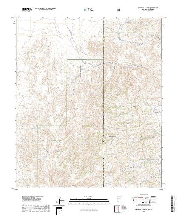 US Topo 7.5-minute map for Skeleton Canyon NMAZ