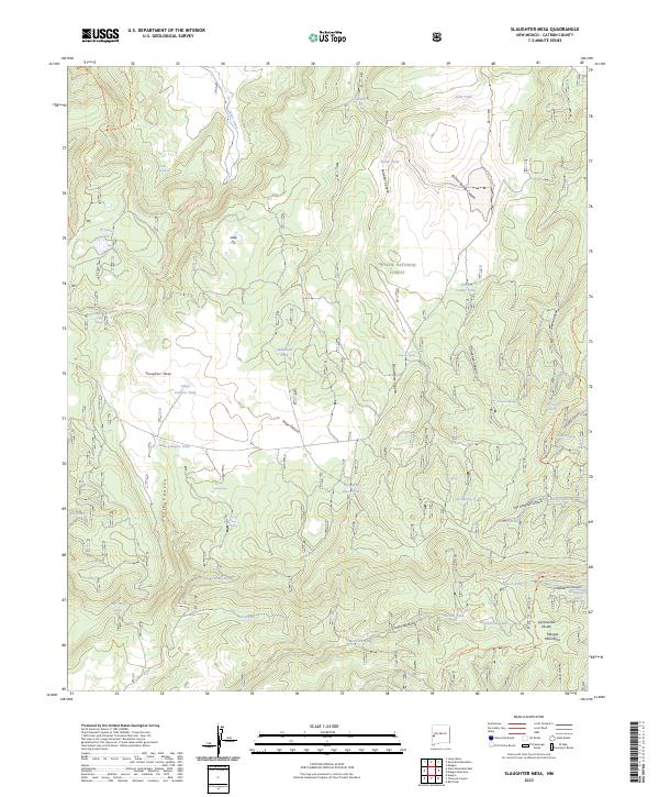 US Topo 7.5-minute map for Slaughter Mesa NM