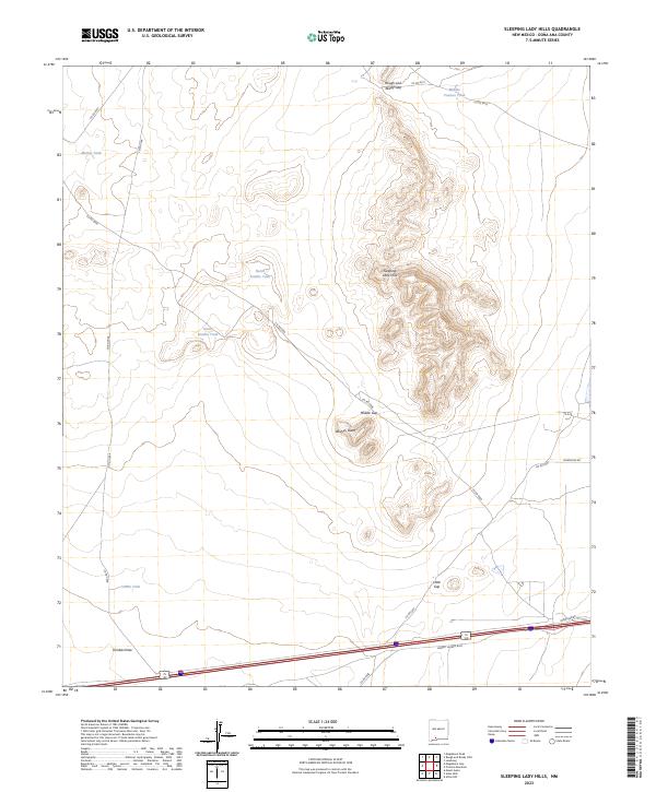 US Topo 7.5-minute map for Sleeping Lady Hills NM