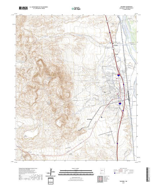 US Topo 7.5-minute map for Socorro NM