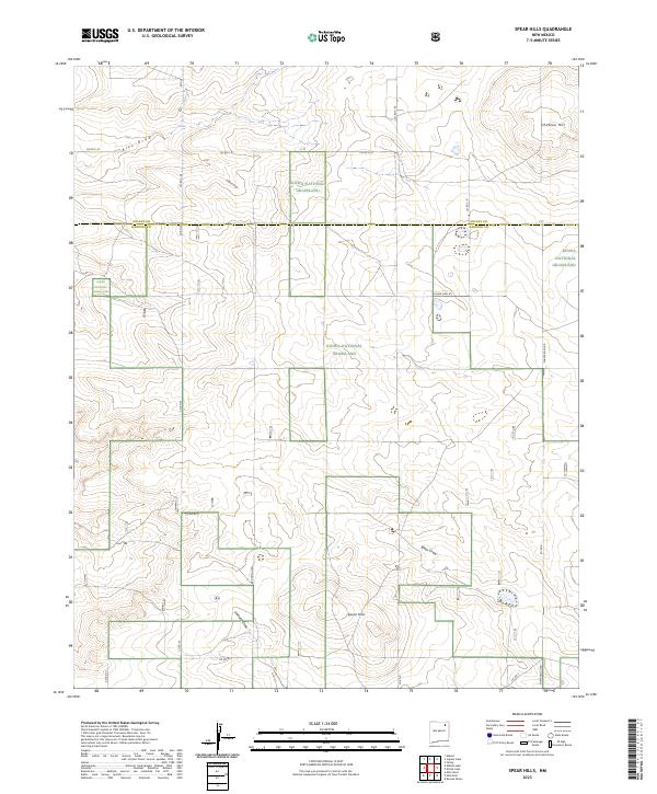 US Topo 7.5-minute map for Spear Hills NM