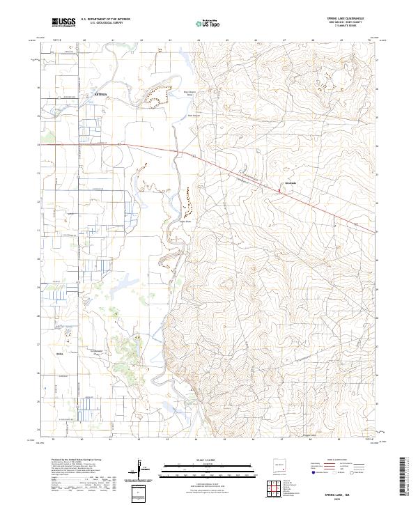 US Topo 7.5-minute map for Spring Lake NM – American Map Store