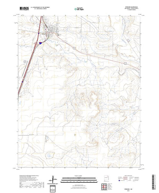Springer Map US Topo 7.5-minute map for Springer NM – American Map Store
