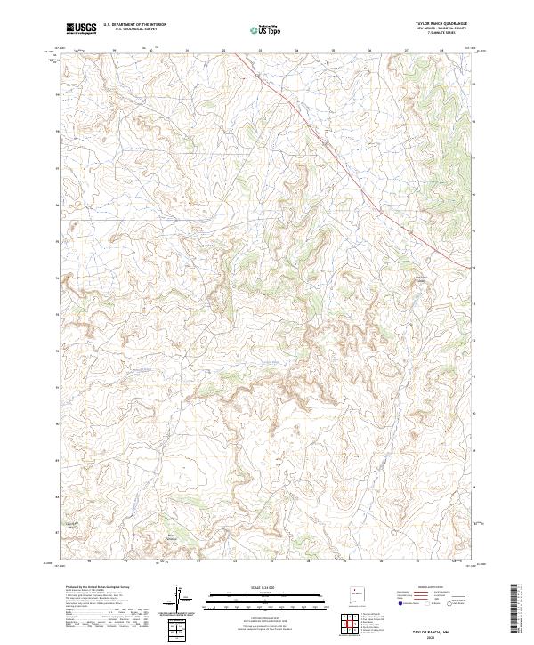 US Topo 7.5-minute map for Taylor Ranch NM – American Map Store