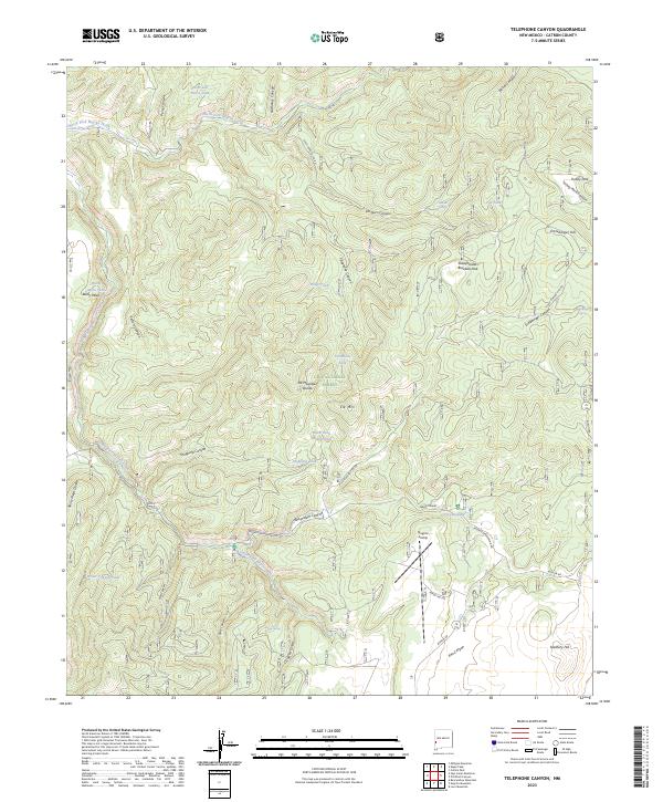 US Topo 7.5-minute map for Telephone Canyon NM