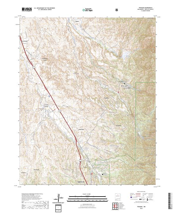 US Topo 7.5-minute map for Tesuque NM