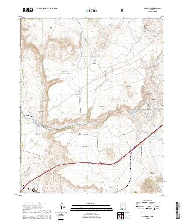 US Topo 7.5-minute map for Tetilla Peak NM