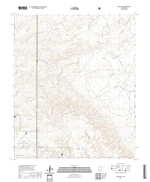 US Topo 7.5-minute map for Texas Hill NM
