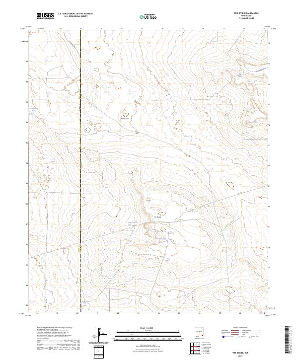 US Topo 7.5-minute map for The Divide NM