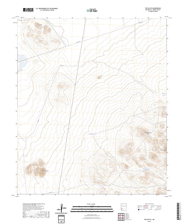 US Topo 7.5-minute map for The Saltys NM