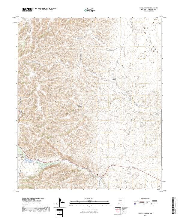 US Topo 7.5-minute map for Thimble Canyon NM