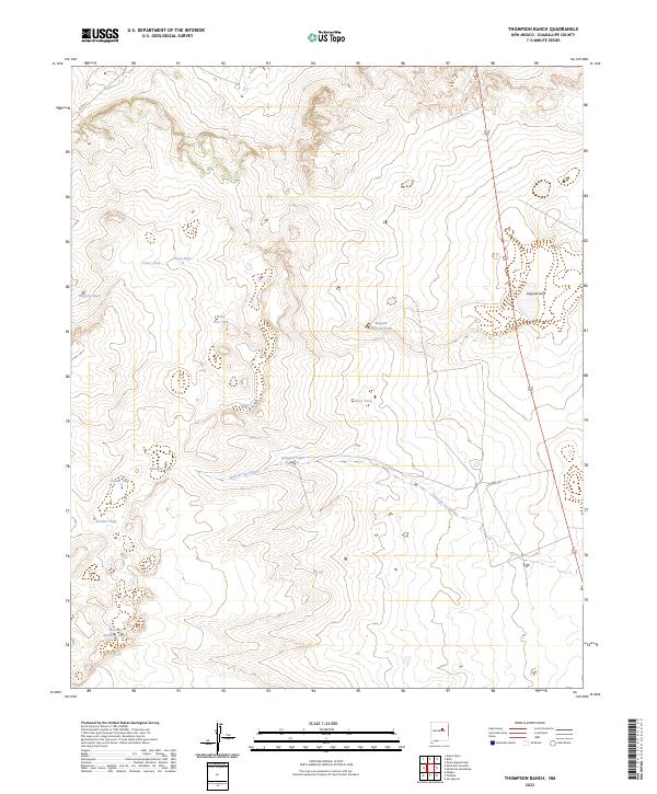 US Topo 7.5-minute map for Thompson Ranch NM