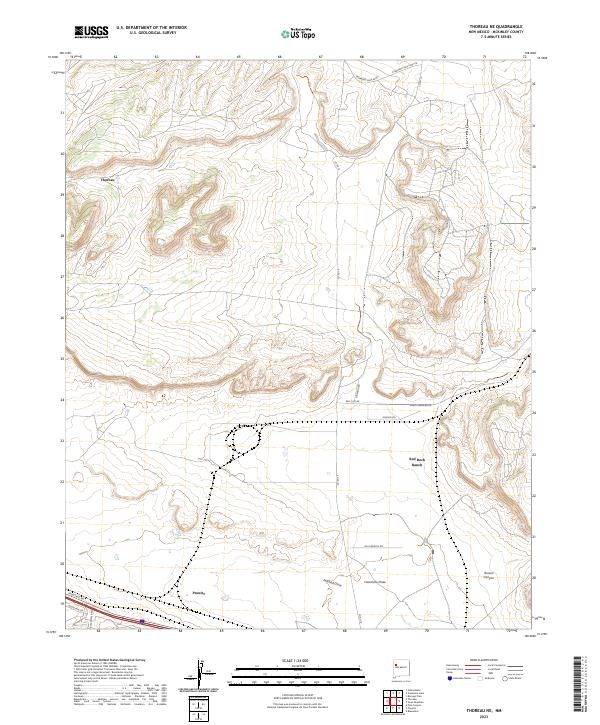 US Topo 7.5-minute map for Thoreau NE NM