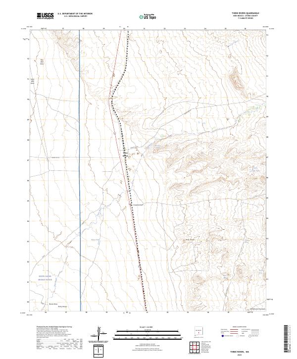 Three Rivers 97707 Map US Topo 7.5-minute map for Three Rivers NM – American Map Store