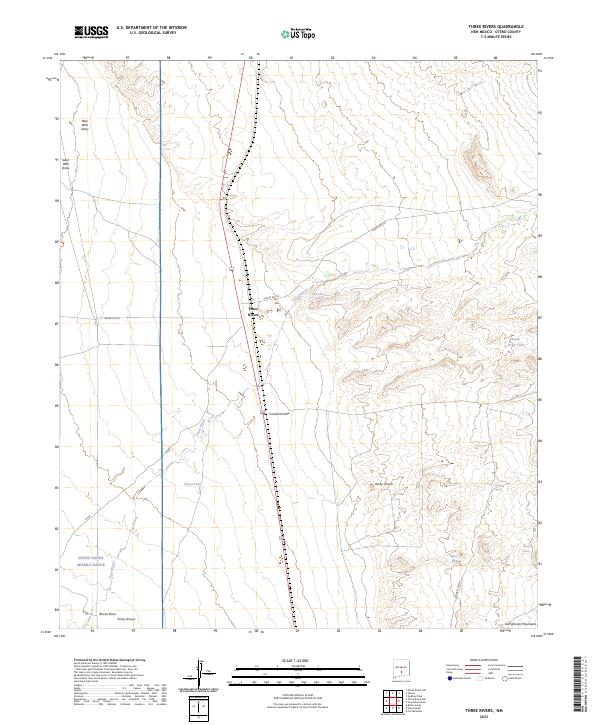 US Topo 7.5-minute map for Three Rivers NM