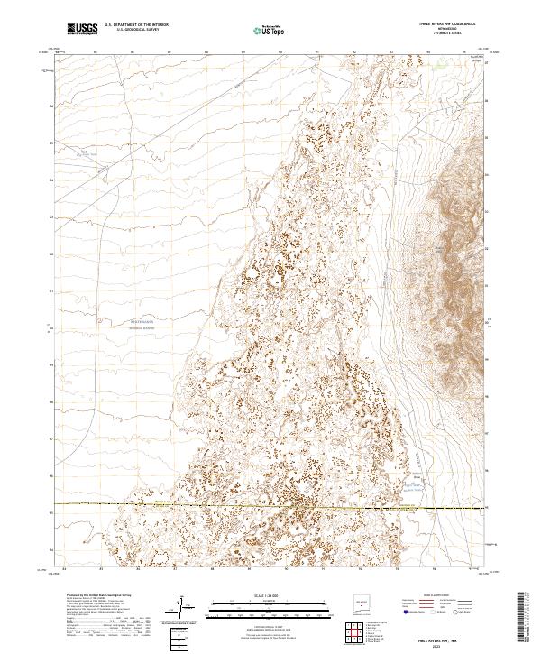 Three Rivers 97707 Map US Topo 7.5-minute map for Three Rivers NW NM – American Map Store