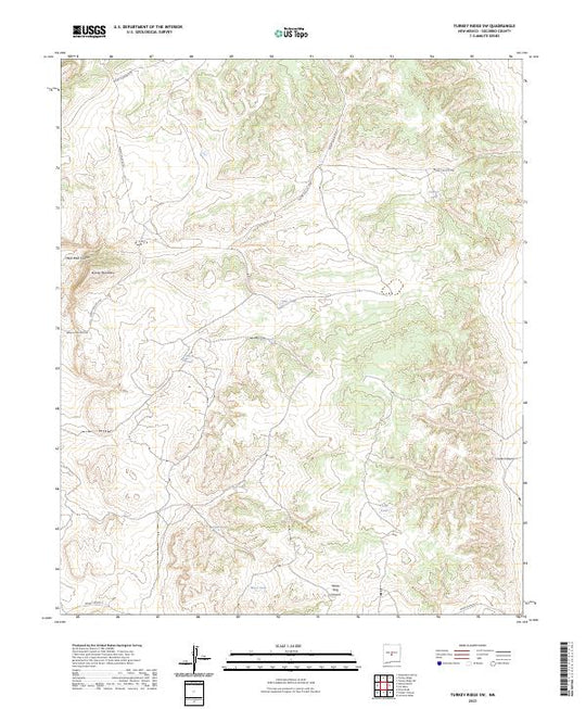 US Topo 7.5-minute map for Turkey Ridge SW NM – American Map Store