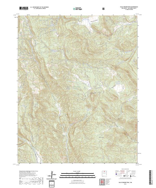 US Topo 7.5-minute map for Valle Grande Peak NM