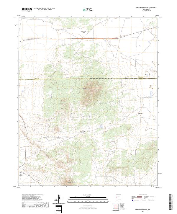 US Topo 7.5-minute map for Veteado Mountain NM
