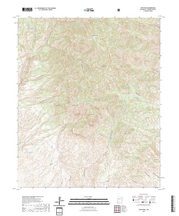 US Topo 7.5-minute map for Vicks Peak NM