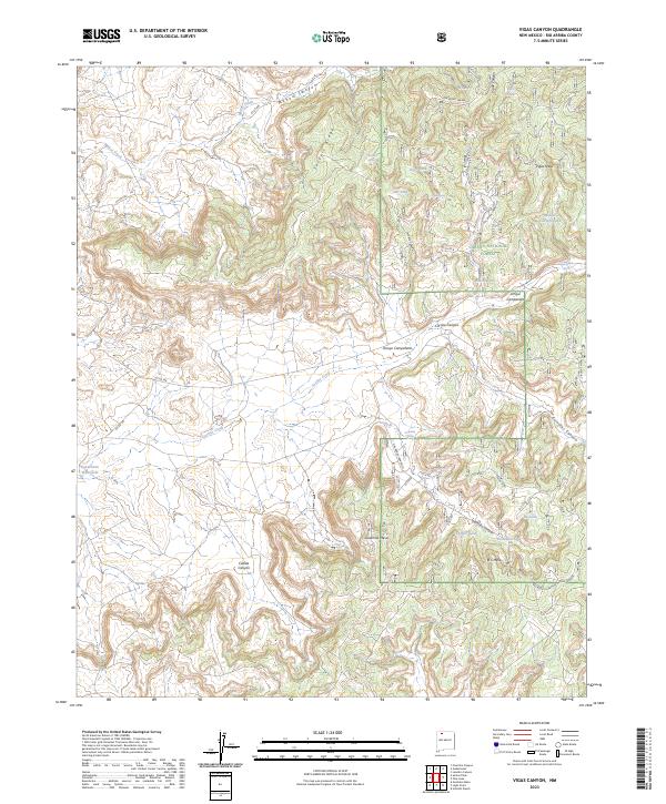 US Topo 7.5-minute map for Vigas Canyon NM