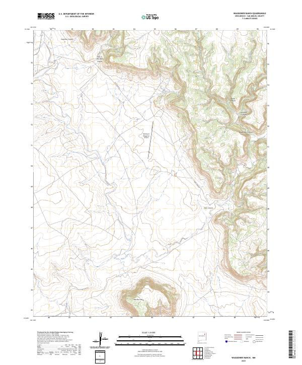 US Topo 7.5-minute map for Waggoner Ranch NM – American Map Store