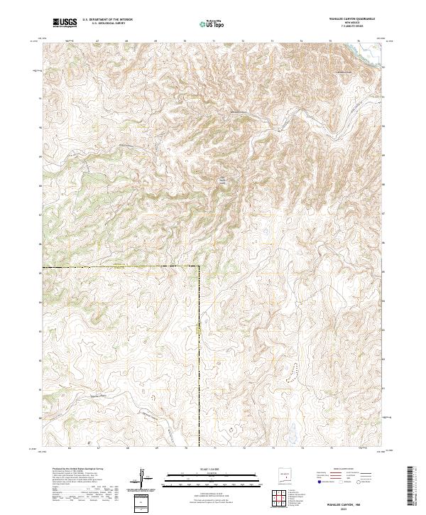US Topo 7.5-minute map for Wahalee Canyon NM