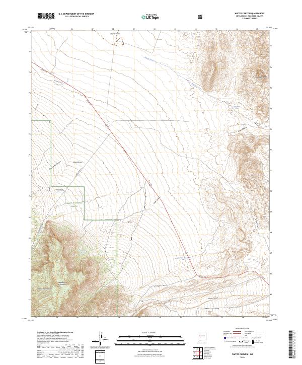 US Topo 7.5-minute map for Water Canyon NM