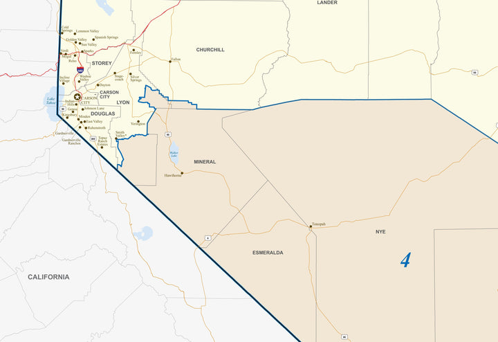 Nevada Congressional District Wall Map