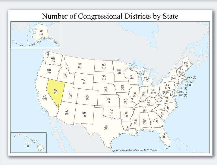 Nevada Congressional District Wall Map