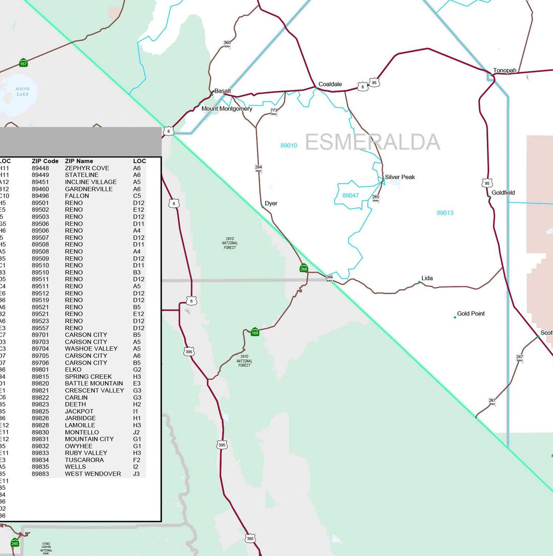 Premium Style Wall Map of Nevada