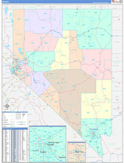 Color Cast Style Wall Map of Nevada by Market Maps