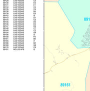 Color Cast Zip Code Style Wall Map of Las Vegas, NV. by Market Maps