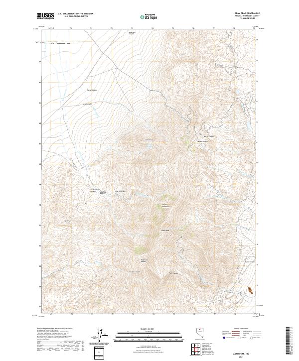 US Topo 7.5-minute map for Adam Peak NV