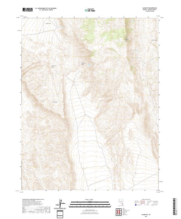 US Topo 7.5-minute map for Alamo NE NV