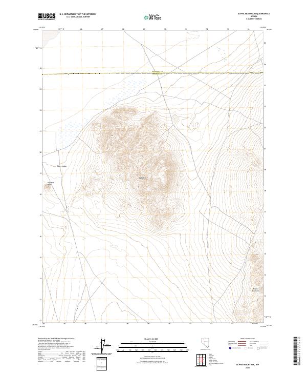 US Topo 7.5-minute map for Alpha Mountain NV