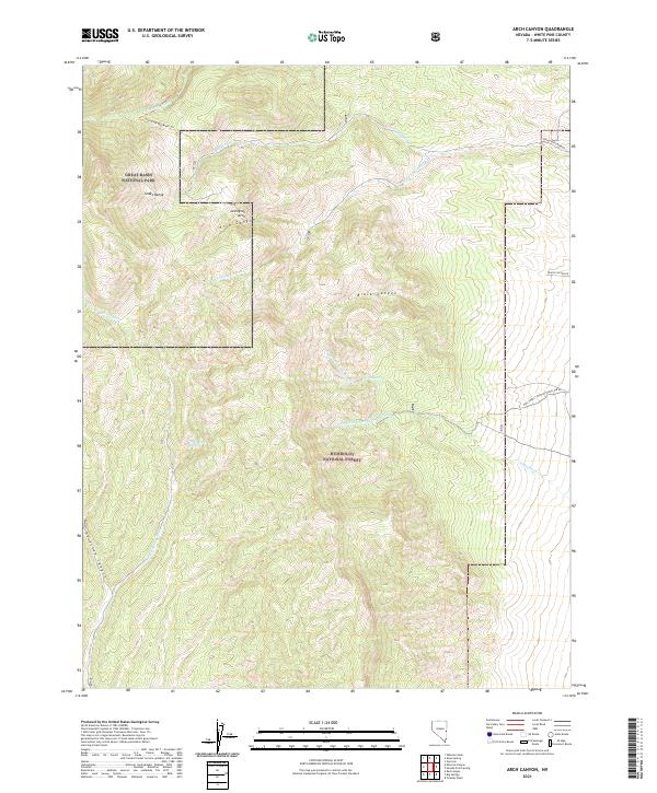 File:map Arch US Topo 7.5-minute map for Arch Canyon NV – American Map Store