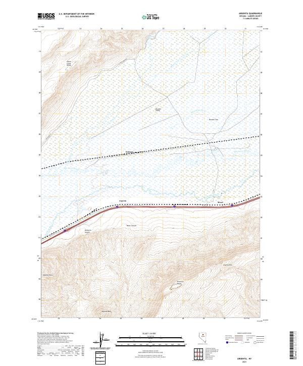 US Topo 7.5-minute map for Argenta NV