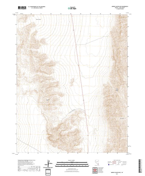 US Topo 7.5-minute map for Arrow Canyon NW NV